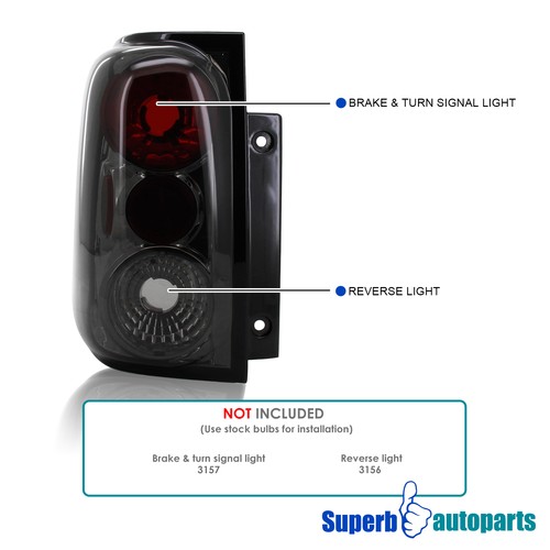 Fits 2003-2006 Ford Expedition Tail Lights Brake Lamps Smoke 03-06 Replacement - Picture 3 of 13