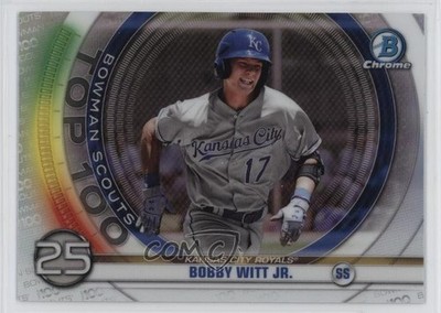 2020 Bowman Scouts Top 100 Chrome Bobby Witt Jr #BTP-25 1hr7