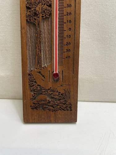 Termómetro de pared analógico de nogal americano Lasercraft temperatura Fahrenheit de colección - Imagen 3 de 8