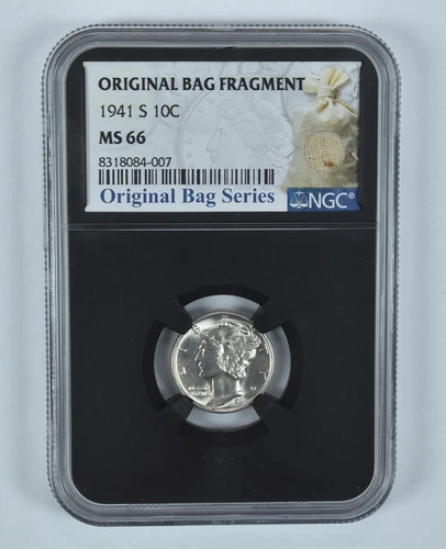 1941-S Mercury Dime Original Bag Fragment MS66 NGC
