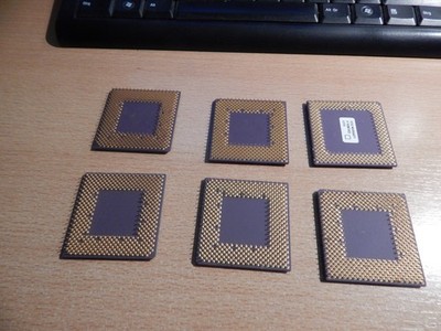 Konvolut 6 x CPU  mit  Goldfüssen
