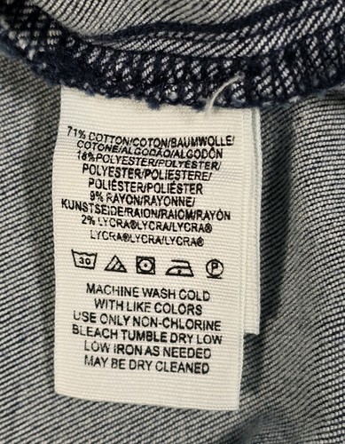 Free People Jeans donna 30 blu denim vita alta chiusura cravatta elasticizzato 30" cucitura interna - Foto 9 di 9
