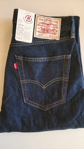 Vintage Levis Premium Quality 501 R Big E Denim Jeans Dark Wash Button A3 - Picture 2 of 13