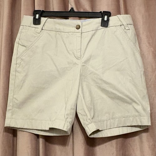 Lands’ End Khaki Beige Bermuda Shorts 8P Adjustable Waist