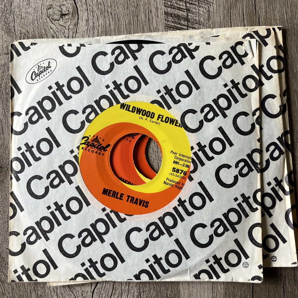 MERLE TRAVIS - CLASSIC RECORDS, Capitol - 7" Vinyl 45rpm, Wildwood Flower Foto 2 de 4