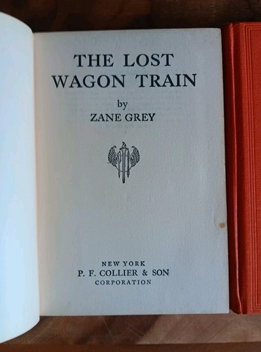 Lot of 3 ZANE GREY Vintage Western HC Books 1930's Collier Edition Orange Decor - Foto 12 di 23