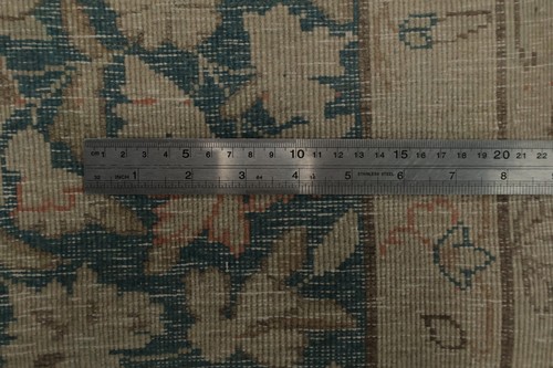 Classic Beige and Blue Rug Perfect for Timeless Home Decor Handmade Carpet 10x12 - Bild 24 von 24