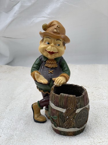 Terra Lavartica Laaf Collection Goblin Gnome Figurine Planter W/Barrel & Coin - Picture 2 of 7