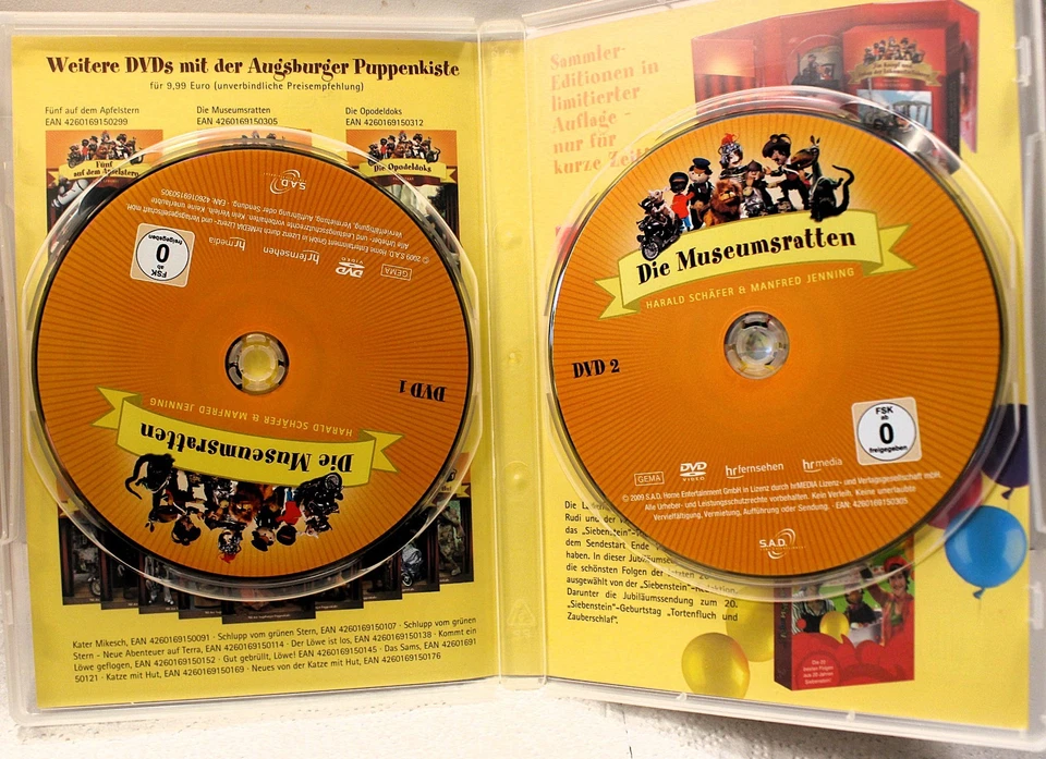 Die Museumsratten – Augsburger Puppenkiste - 9 Folgen auf 2 DVD - Bild 3 von 3