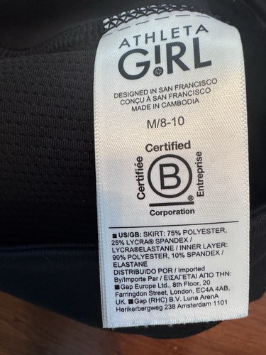 Athleta Girl Go Getter Skort & Run The World Short 3" Sz 8-10 Black EUC - Picture 19 of 20