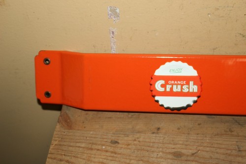 Letrero de porcelana raro vintage Orange Crush Soda Pop Store 32" puerta empujar barra - Imagen 2 de 10