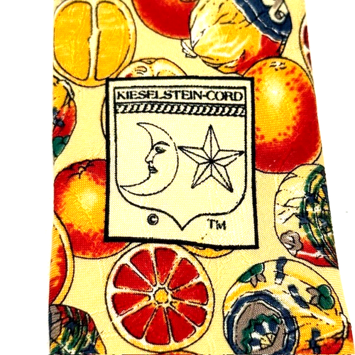 Kieselstein-Cord Tie Multicolor Citrus Fruits AOP Unique Eye Catching Cool ITALY - Picture 5 of 24
