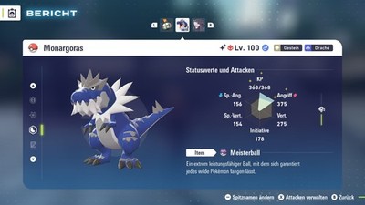   Shiny Alpha Monargas | Level 100 | Max 6IV+DV | Pokemon Legenden ZA    