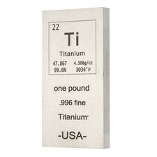 Metal Bar, 1 Pound Titanium Bar Metal Paperweight