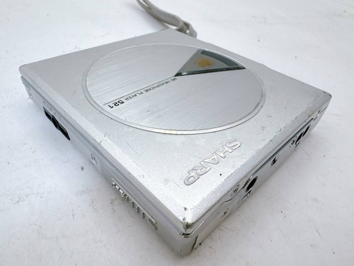 Sharp MD-ST521 MiniDisc Player Silver Tested Working Japan