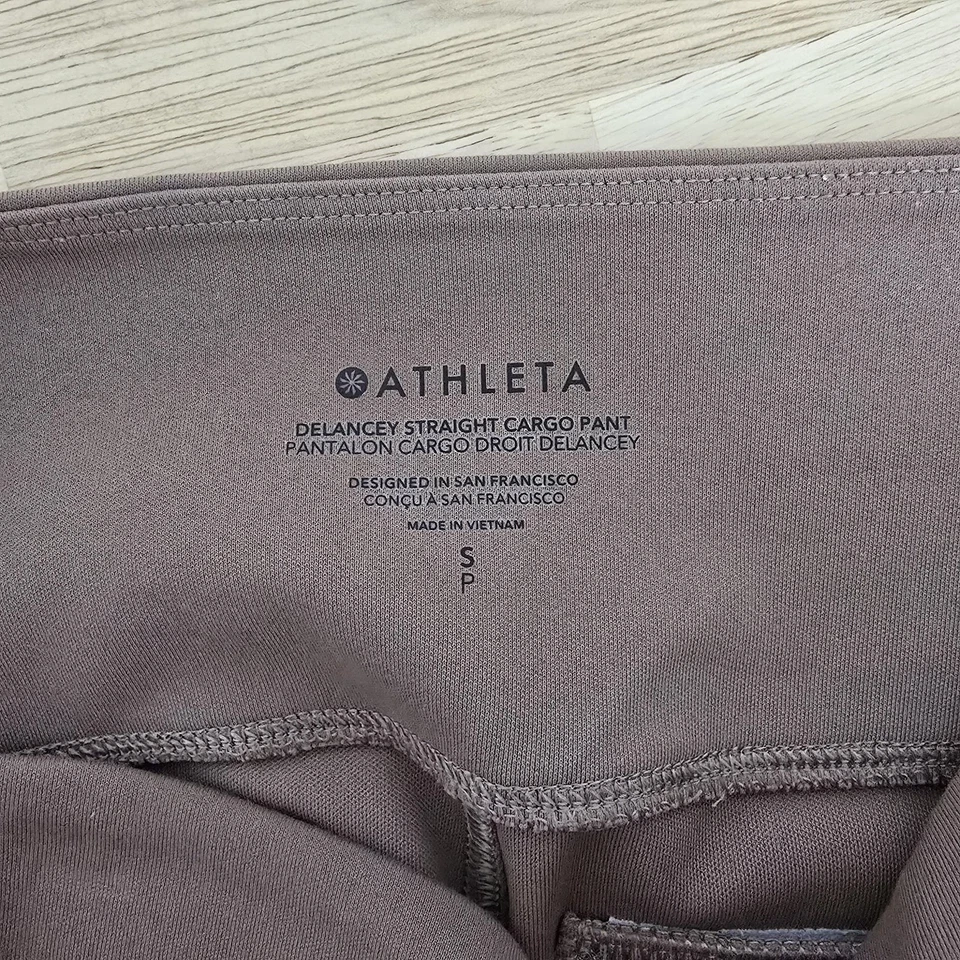 Athleta Pants Womens Small Petite Brown Delancey Straight Cargo Stretch Pockets - Image 3 of 4