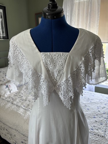McClintock Vintage Cottage Core Off White Victorian Vintage Dress 8 Wedding - Picture 2 of 9