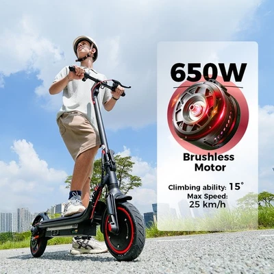 iScooter W7 650W Elektroroller 35km/h E-Scooter Faltbar Elektro Roller Bis 37KM