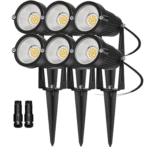 Luces de paisaje de bajo voltaje para exteriores: 7W 700LM LED blanco cálido - Paquete de 6 - Imagen 2 de 7