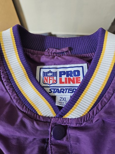 90s Pro Line Starter Minnesota Vikings Windbreaker Pullover Jacket 2XL - Picture 5 of 10