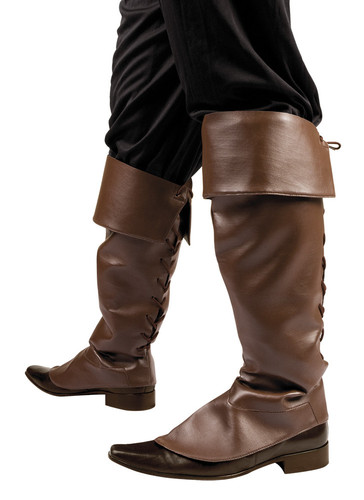 Stiefelstulpen braun Gamaschen Schuhüberzieher Piratenstiefel Walker - Bild 1 von 2