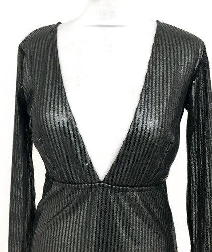 Neu mit Etikett authentisches Designer-Minikleid Patrizia Pepe schwarz Pailletten tief ausgeschnitten UK-Größe 10 650,00 £ - Bild 5 von 20