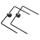  2Pcs Iron Garden Flag Holder Stake Umbrella Ground Stake Flagpole Stand Pole