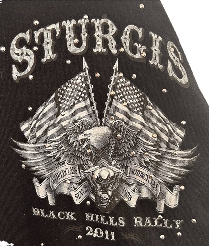 Sudadera con Capucha Sturgis Para Mujer Talla M Mediana 2011 Motocicleta Rally Cremallera EagleBike Sudadera - Imagen 4 de 6