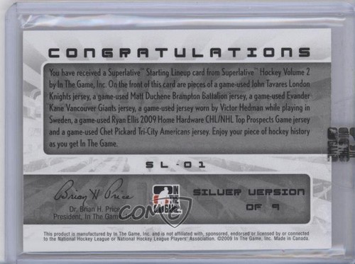 2009 ITG Superlative Volume 2 Silver 14-15 Vault 1/1 John Tavares Ryan Ellis 0c3 - Picture 2 of 3