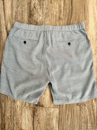 John Varvatos Benson Linen Blend Shorts Mens Sz 36 Blue Elastic Drawstring 7” - Picture 2 of 7