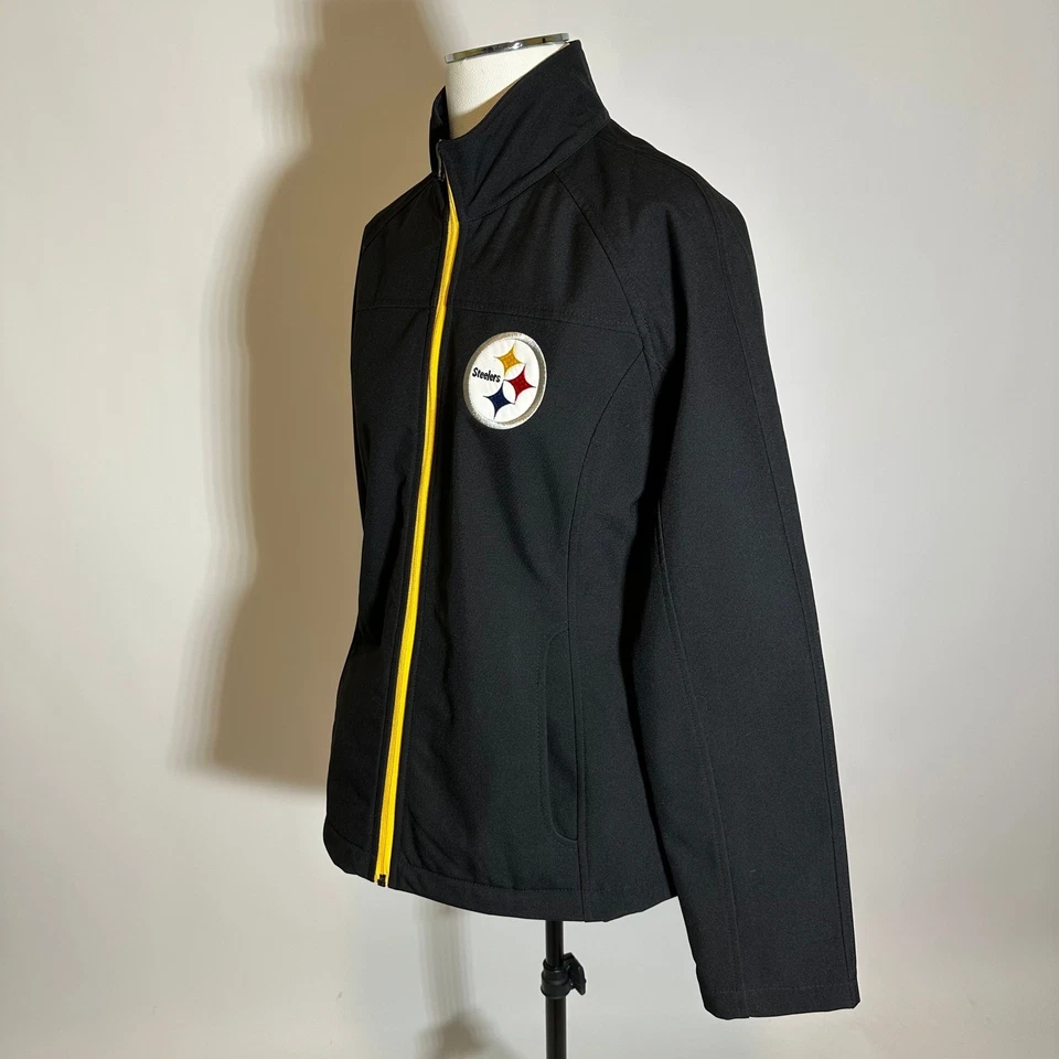 Pittsburgh Steelers NFL Fútbol Softshell Rendimiento Chaqueta Mujer Talla Mediana Foto 4 de 4