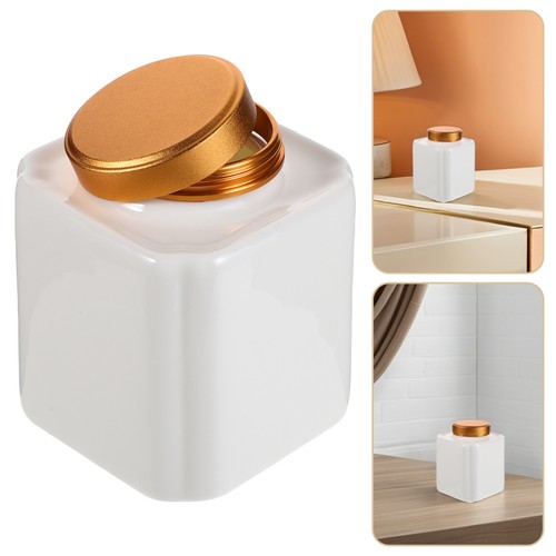Ceramic Canister with Lid Sealed Tea Storage Jar Condiment Holder Pot - Picture 5 of 12