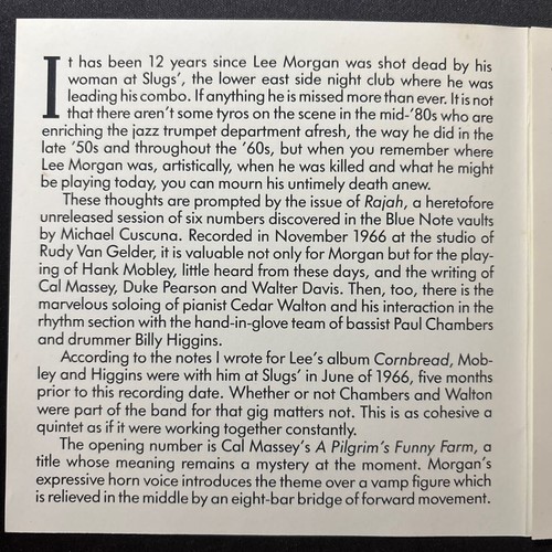 THE RAJAH/ THE RAJAH/ LEE MORGAN/ BLUE NOTE - Foto 5 di 6