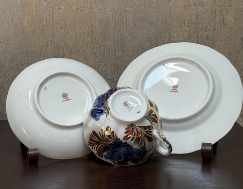 Juego de té ruso de porcelana Lomonosov para 2 azules y dorados oro 22K - Imagen 4 de 9