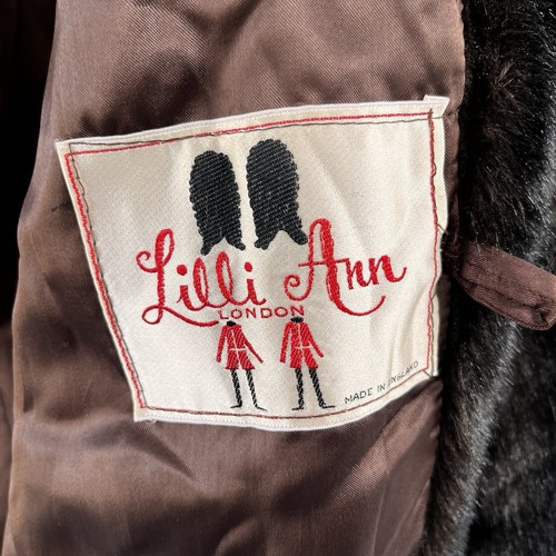 Vintage 60s Lilli Ann London Faux Fur Faux Leather Mod Penny Lane Coat Small - Picture 13 of 24
