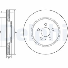 DELPHI BG4643C Brake Disc for AUDI,PORSCHE,VW