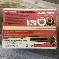 BRAND NEW Magnavox DTV Digital to Analog TV Converter Box With Remote TB100MW9