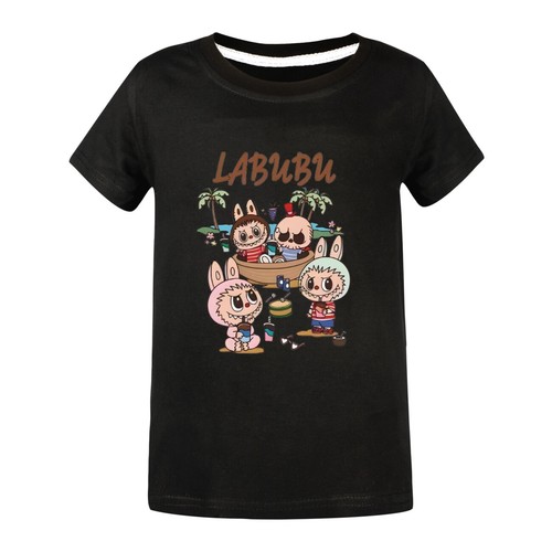 Boys Girls Cute Labublu The Monster T-Shirt Kids Funny Summer Casual Cotton Tops - Picture 23 of 53
