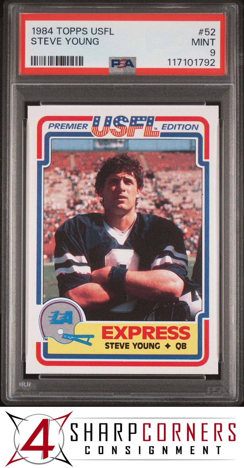 1984 TOPPS USFL #52 STEVE YOUNG RC HOF PSA 9