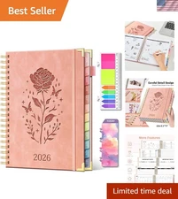 Functional 2026 Weekly & Monthly Planner for Women, Pink Hardcover Design
