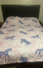 Full size comforter Pink With Purple Unicorns Solid Pink On The Other Side