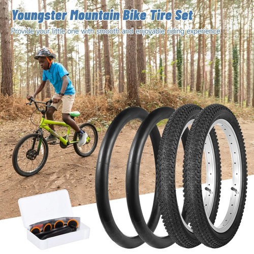 16 Inch Bike Tires 2 Pack 16x2.125 with Tubes and Repair Kit for Kids MTB - Picture 2 of 6