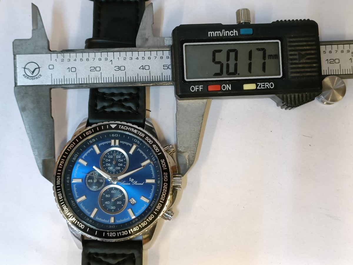 LUCIEN PICCARD CHRONOGRAPH QUARTZ BLUE DIAL 12552 JAPAN MEN'S