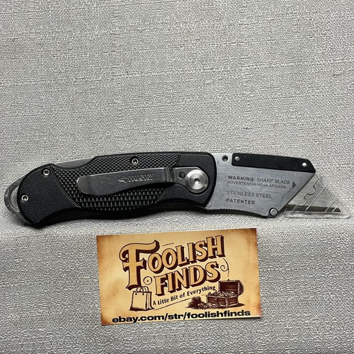 HUSKY FOLDING UTILITY KNIFE - QUICK CHANGE  LOCK-BACK  ALUMINUM SURE-GRIP & CLIP - Picture 6 of 14