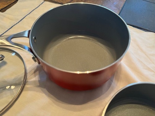 FOOD NETWORK HEAVY ALUM NON STICK CERAMIC COATED 1 1/2QT & 2 1/2 QT SAUCE PANS - Picture 5 of 8
