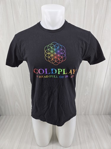 Coldplay A Head Full Of Dreams Tour T Shirt Adult Black Rainbow Mens Medium - Picture 2 of 12