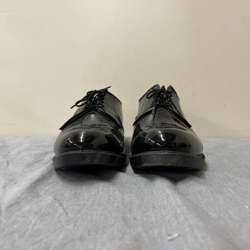Bates Military Uniform Shoes Oxfords Shiny Black Vibram Patent Leather 9E Chrty - Picture 2 of 11