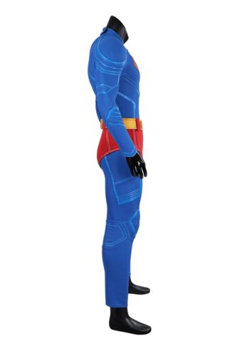 Deluxe Superman Legacy Clark Kent Costume Cosplay Boots Jumpsuit Cape Cloak Suit - Picture 13 of 28