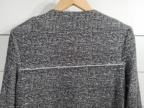 Cabi S Times Swing Jacket Black White Gray Style 5299 Pockets Tweed Print Nice - Picture 10 of 12