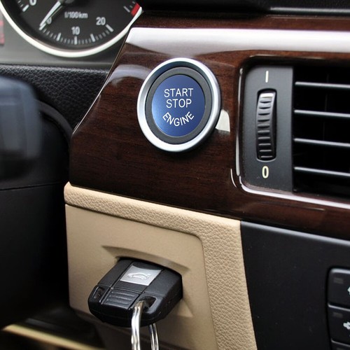 Blue Engine Start Stop Switch Button Cover Trim For BMW E93 E90 E84 E72 E70 E60 - Picture 9 of 13